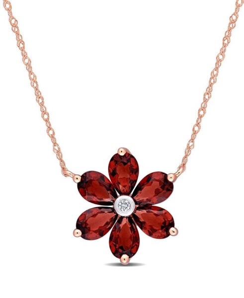 Morganite and Diamond Accent Floral Necklace