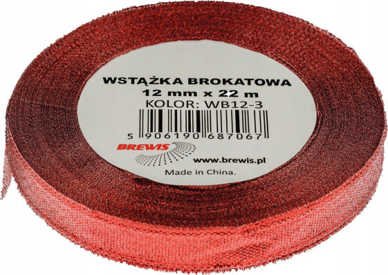 Dekoracja świąteczna Teka Wst±żka brokatowa czerwona 12mmx22m