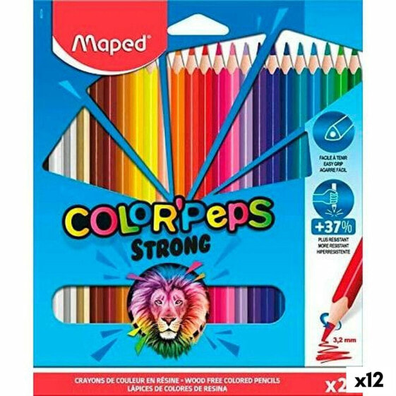 Раскрашивание карандашей MAPED Color' Peps Strong Разноцветный 24 Предметы (12 штук)