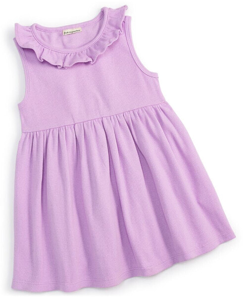 Baby Girls Solid Ribbed-Knit Dress, Created for Macy's