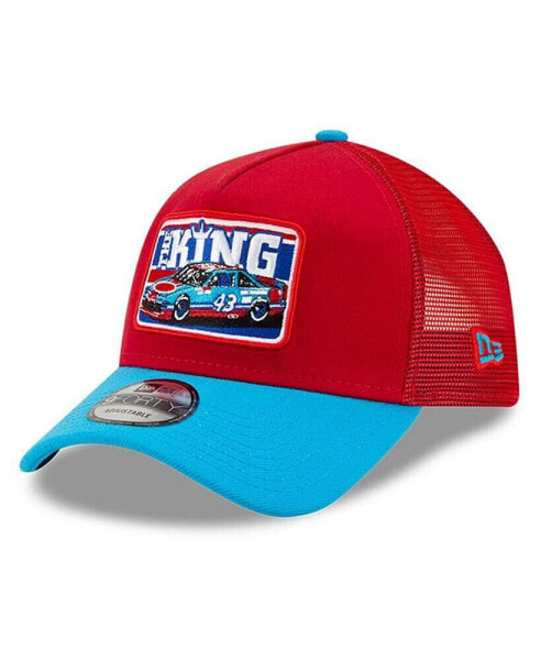 Men's Scarlet, Light Blue Richard Petty Legends 9FORTY A-Frame Adjustable Trucker Hat