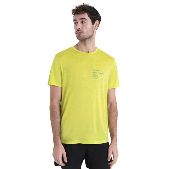 Футболка мужская Icebreaker Merino 150 Tech Lite III Natural Run Club 2.0 Short Sleeve T-Shirt
