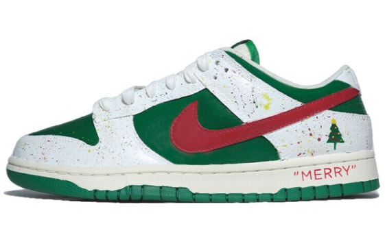 【定制球鞋】 Nike Dunk Low Retro SE "Lottery" Jackpot 圣诞树泼墨 低帮 板鞋 男款 绿白红 / Кроссовки Nike Dunk Low DR9654-100