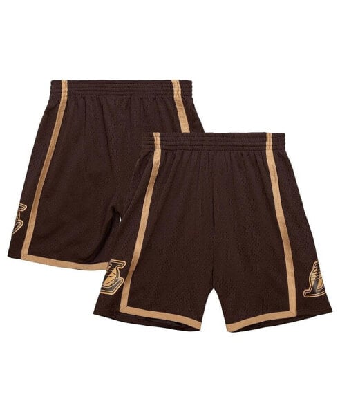 Men's Brown Los Angeles Lakers 1997-98 Hardwood Classics Lux Swingman Shorts