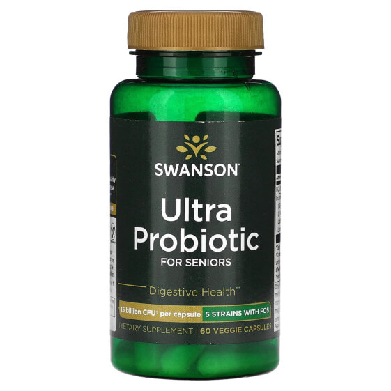 Витамины для пищеварительной системы Swanson Ultra Probiotic для пожилых, 15 миллиардов КУ, 60 капсул