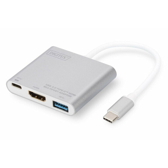 USB-разветвитель Digitus DIGITUS Adaptador multipuerto HDMI 4K USB Type-C™, 3 puertos Серый 4K Ultra HD Белый Белый/Серый