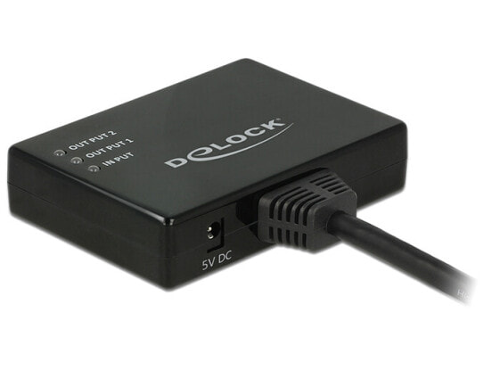 Delock 87700 - HDMI - 2x HDMI - Black - 0.6 m - 3840 x 2160