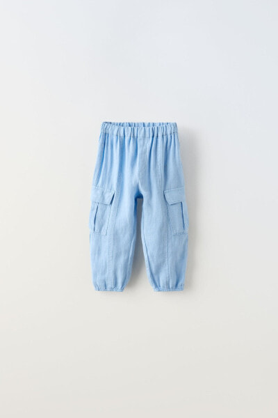 Linen cargo trousers