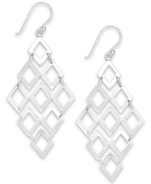 Diamond-Shaped Chandelier Earrings in Sterling Silver, Created for Macy's