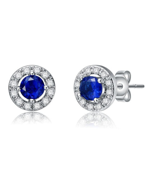 Cubic Zirconia Elegant Halo Stud Earrings