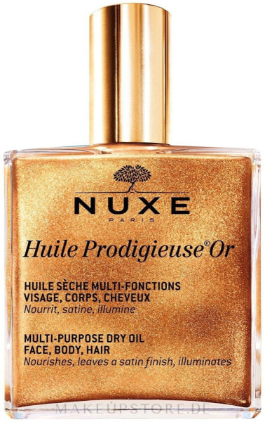 Nährendes glänzendes Trockenöl für Gesicht, Körper und Haare - Nuxe Huile Prodigieuse Multi-Purpose Care Multi-Usage Dry Oil Golden Shimmer 50 ml