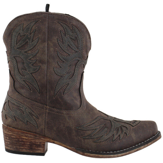 Roper Amelia Snip Toe Cowboy Booties Womens Brown Western Cowboy Boots 09-021-15