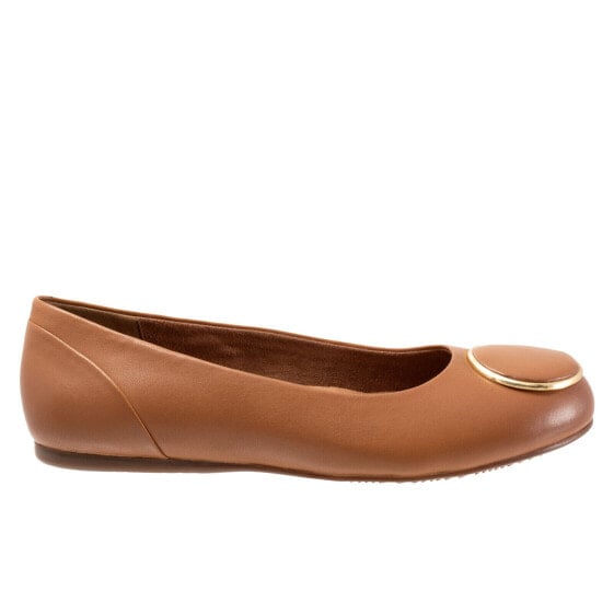 Softwalk Sonoma Halo S2257-253 Womens Brown Leather Slip On Ballet Flats Shoes 9