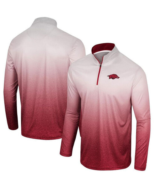 Men's White, Cardinal Arkansas Razorbacks Laws of Physics Quarter-Zip Windshirt