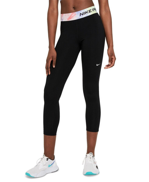 Nike Printed-Waist Logo 7/8 Length Leggings Women's X-small black