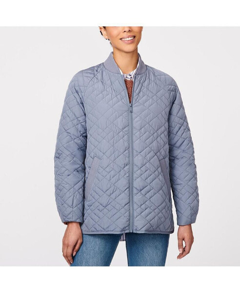 Women's Geometric Quilt Liner Weight Jacket