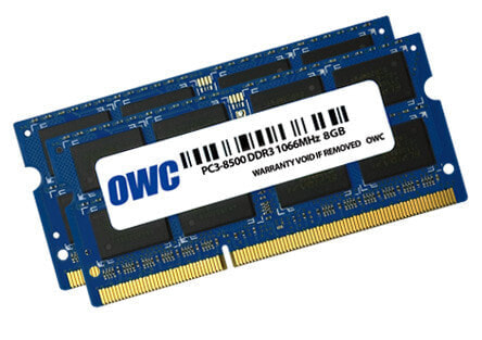 OWC 2x 8GB - PC8500 - DDR3 - 1066MHz - 16 GB - 2 x 8 GB - DDR3 - 1066 MHz - 204-pin SO-DIMM - Blue