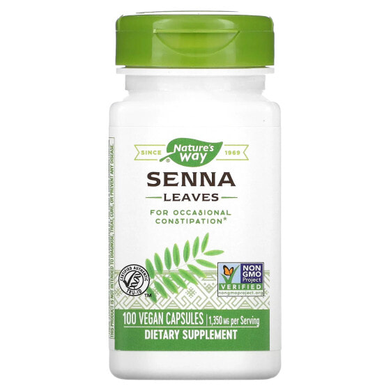 Капсулы вегетарианские очищающие NATURE'S WAY Senna Leaves, 1,350 мг, 100 шт.