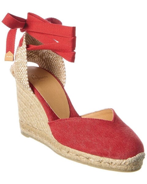 Castañer Chiara Canvas Wedge Sandal Women's Red 36