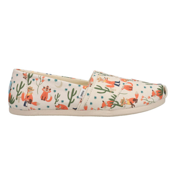 TOMS Alpargata Graphic Slip On Womens Beige, Green, Orange Flats Casual 1001912