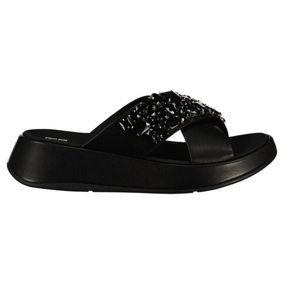 Шлепанцы Fitflop F-Mode Jewel-Deluxe Leather Flatform Crossslides