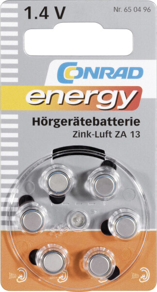 Conrad Energy Conrad ZA 13 - Single-use battery - Zinc-Air - 1.4 V - 6 pc(s) - 280 mAh - 3 year(s)