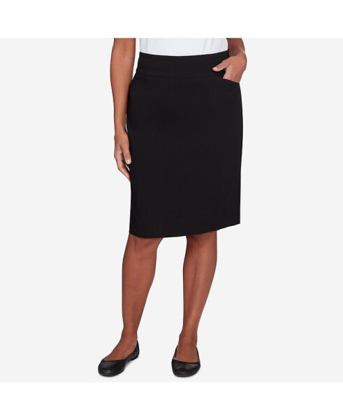 Petite Classic Stretch Knee Length Skirt