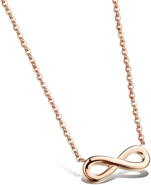 Pink Gold-plated Steel Necklace Infinity KNS-271