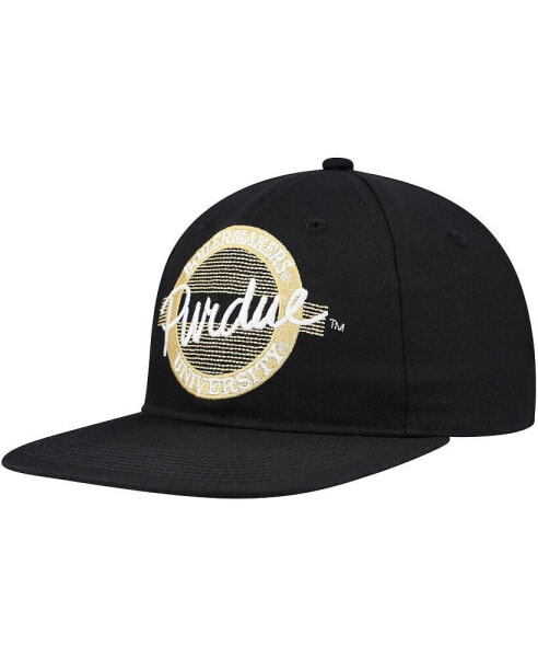 The Unisex Black Purdue Boilermakers Retro Circle Snapback Hat