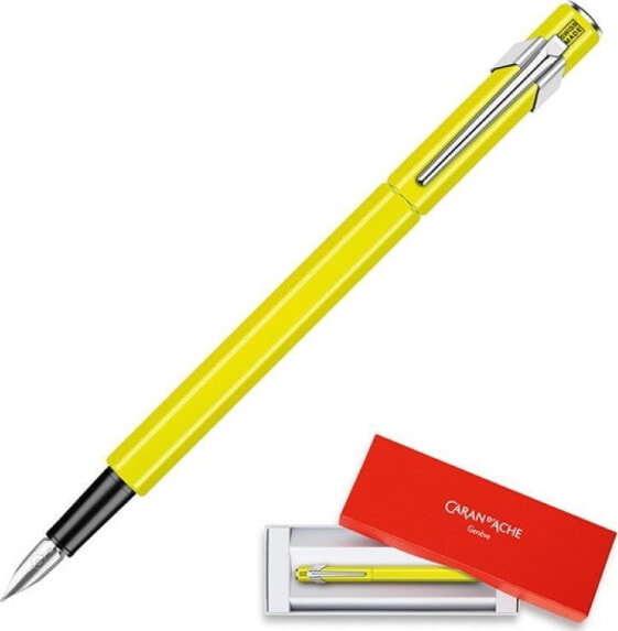 Ручка шариковая Caran d'Ache 849 Fluo Line, F, желтая.
