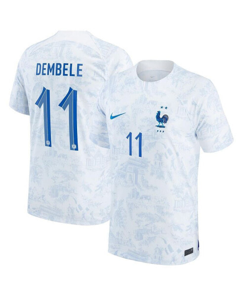 Men's Ousmane Dembele White France National Team 2022/23 Replica Away Jersey