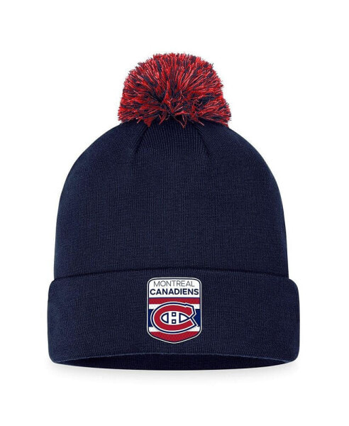 Men's Navy Montreal Canadiens 2023 NHL Draft Cuffed Knit Hat with Pom