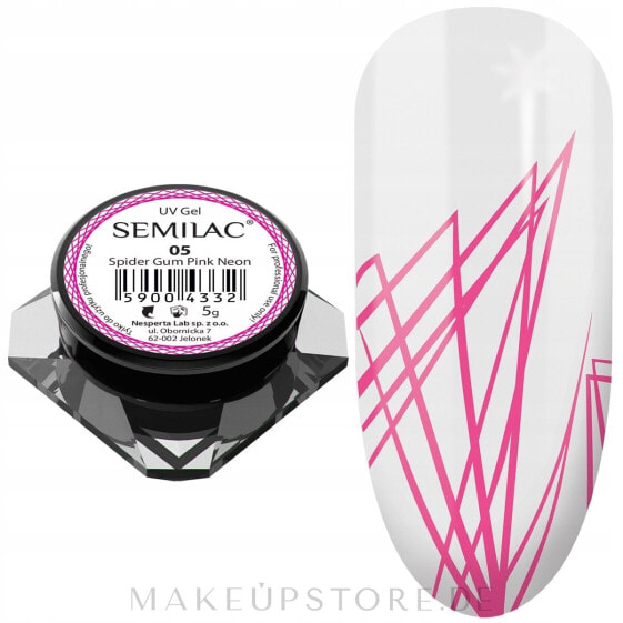 Nagelgel zum Verzieren - Semilac Spider Gum UV Gel 05 - Pink Neon