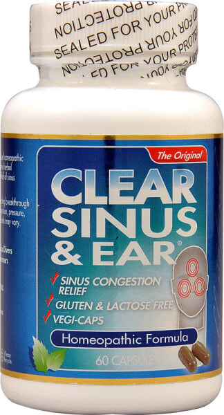 Clear Products Clear Sinus and Ear Гомеопатическое средство  для временного облегчения синусовых и ушных заболеваний 60 капсул