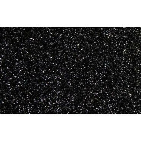 Eva Rubber Fama Glitter Black 50 x 70 cm (10 Pieces)