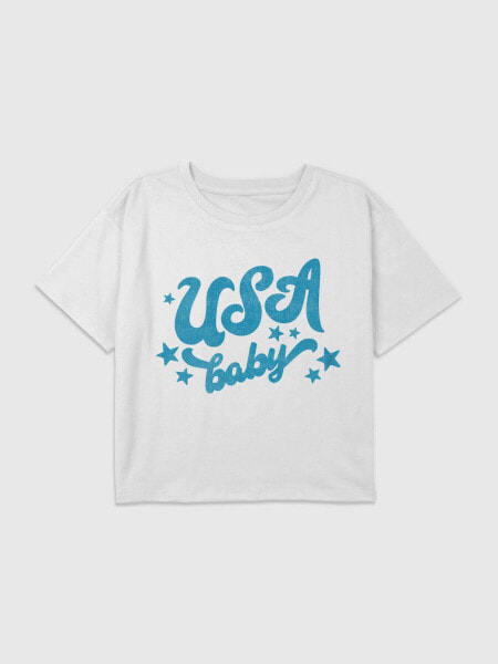 Kids USA Baby Graphic Boxy Crop Tee