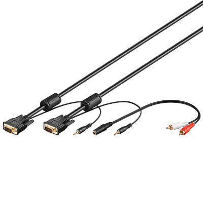 Goobay AK SVGA Audio 3 - VGA Monitor Kabel 15-pol Stecker Audio 3 - Cable - Digital/Display/Video