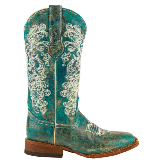 Ferrini Southern Charm Embroidered Square Toe Cowboy Womens Size 9 B Dress Boot