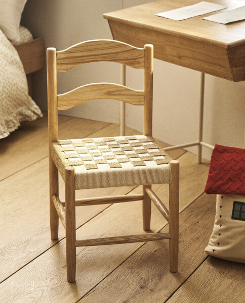 Children's woven ash wood chair