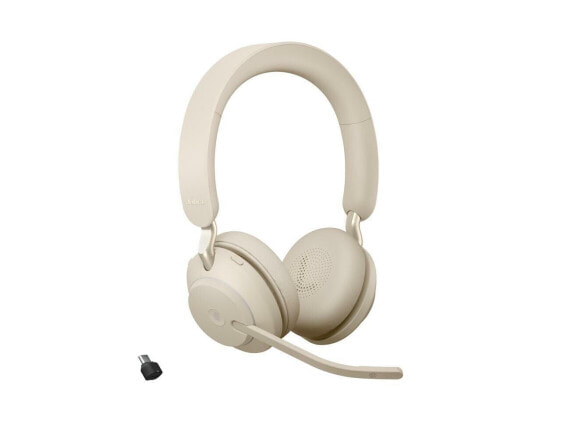 Jabra Evolve2 65 USB-C MS Stereo - Beige Wireless Headset / Music Headphones