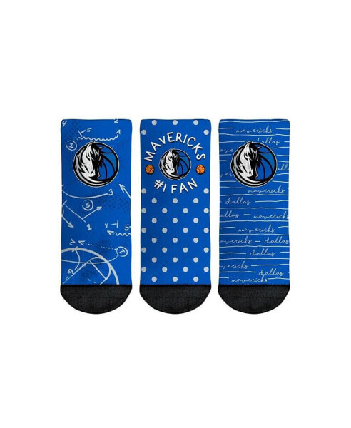 Toddler Boys and Girls Socks Dallas Mavericks #1 Fan 3-Pack Crew Socks Set