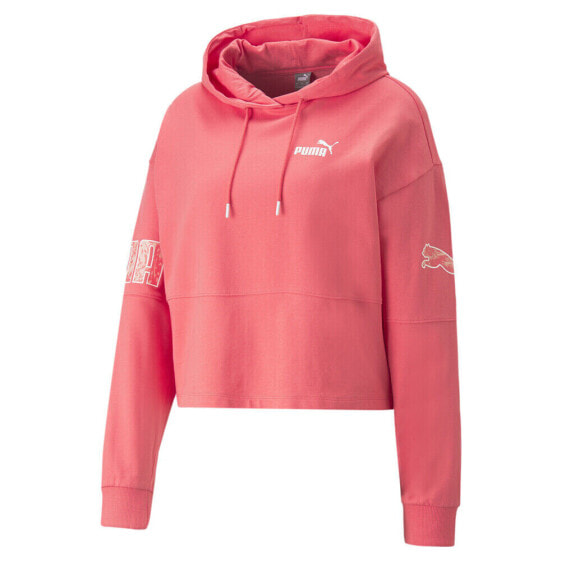 Puma Power Colorblock Summer Pullover Hoodie Womens Pink Casual Outerwear 674068