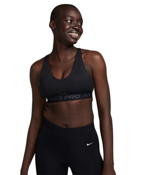 Women's Pro Indy Plunge Medium Support Padded Sports Bra, Nike