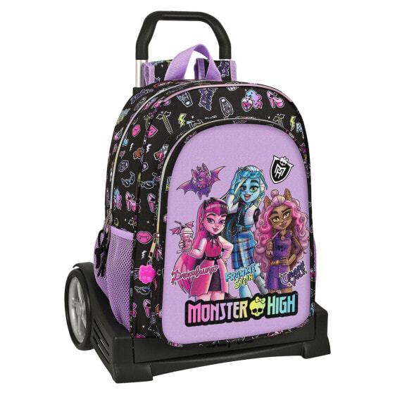 Школьный рюкзак с колесиками Monster High Creep Чёрный 33 x 42 x 14 cm