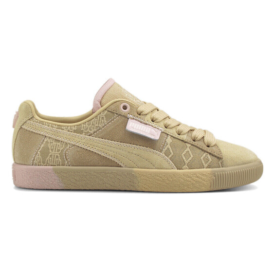 Puma Clyde PreGame Runway Lace Up Womens Beige Sneakers Casual Shoes 39208301