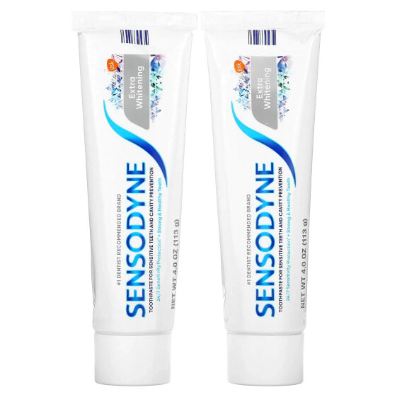 Зубная паста отбеливающая SENSODYNE Extra Whitening, Twin Pack, 2 тубы, 4 унции (113 г) в каждой