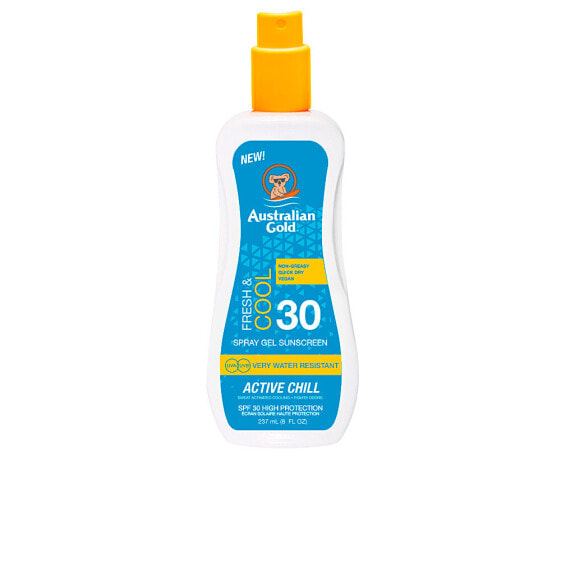 Australian Gold Fresh & Cool Active Chill Spray Gel Sunscreen SPF30 Охлаждающий, солнцезащитный спрей для тела 237 мл
