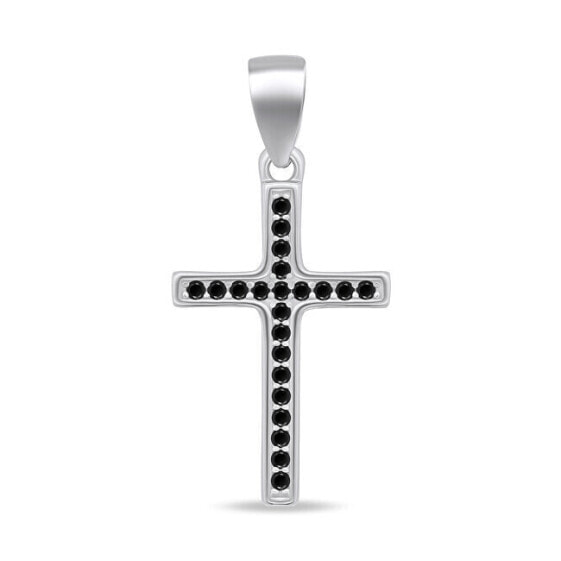 Sparkling silver cross pendant CRS024WBC