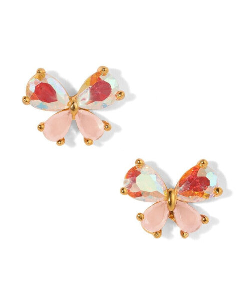 Faux Cubic Zirconia Kaleidoscope Butterfly Stud Earrings