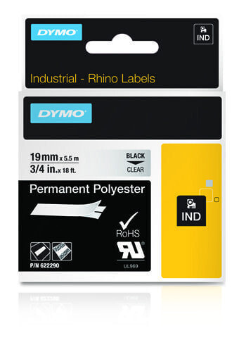 Dymo IND Permanent Polyester - Black on transparent - Multicolour - Polyester - -40 - 150 °C - UL 969 - DYMO